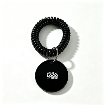Bracelet Wrist Coil with Acrylic Tag Key Ring